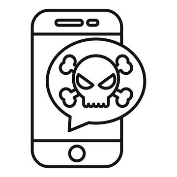 Smartphone receiving malware or virus warning notification Stock Illustration