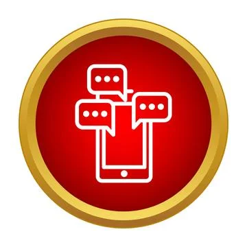 Smartphone receiving multiple chat message notifications icon Illustrazione stock