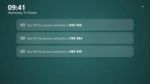 Smartphone receiving multiple otp code verification notifications. 4K 库存影片 348234827