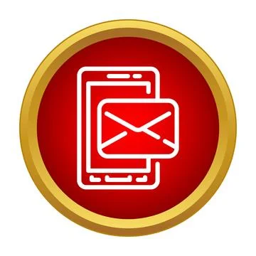 Smartphone receiving new email message notification communication Stock Illustration