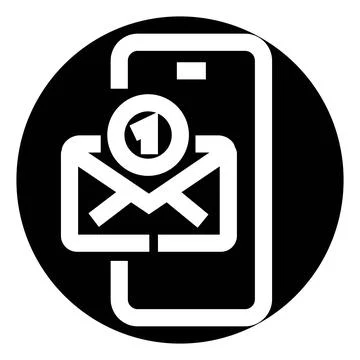Smartphone receiving new email message notification concept Stock Illustration