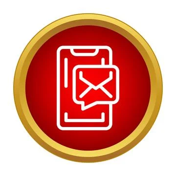Smartphone receiving new email message notification communication app icon Stock Illustration