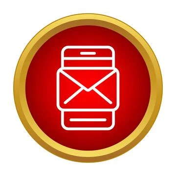 Smartphone receiving new message notification icon イラスト素材