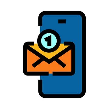 Smartphone receiving new message notification icon concept Stock Illustration