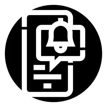 Smartphone receiving notification alert bell icon concept Stock Illustration