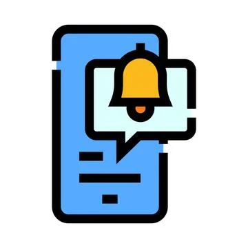 Smartphone receiving notification alert from messaging application Stock Illustration
