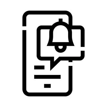 Smartphone receiving notification bell message alert icon Stock Illustration