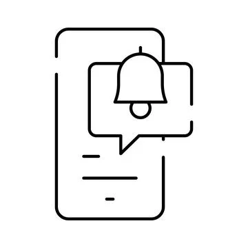 Smartphone receiving notification bell message alert concept Stock Illustration