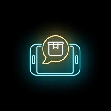 Smartphone receiving package delivery notification via messaging app Stock Illustration