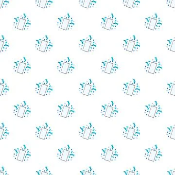 Smartphone receiving party confetti notification seamless pattern Stock Illustration