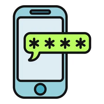 Smartphone receiving password verification code for security Illustrazione stock