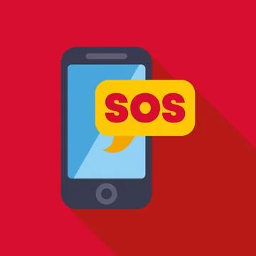 Smartphone receiving sos message for emergency help notification Illustrazione stock