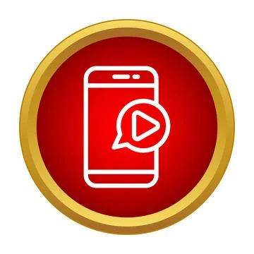 Smartphone receiving video message notification modern digital icon 스톡 일러스트