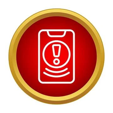 Smartphone receiving warning alert notification icon Stock Illustration