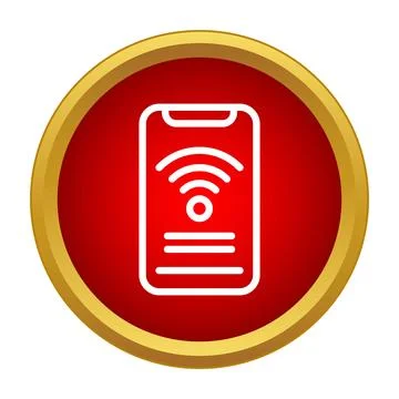 Smartphone receiving wireless internet connection signal icon Stock Illustration