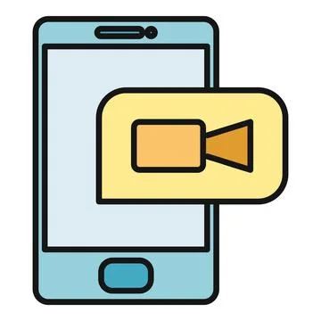 Smartphone recording video content with an app icon 스톡 일러스트