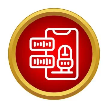 Smartphone recording voice message via mobile application Illustrazione stock