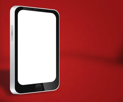 Smartphone red background Stock Illustration