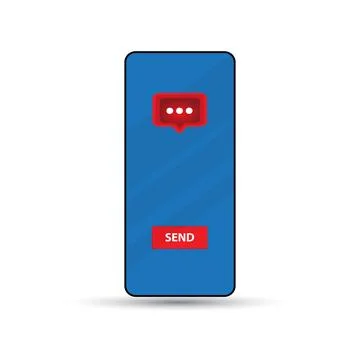 Smartphone with red speech bubble Stock Illustration