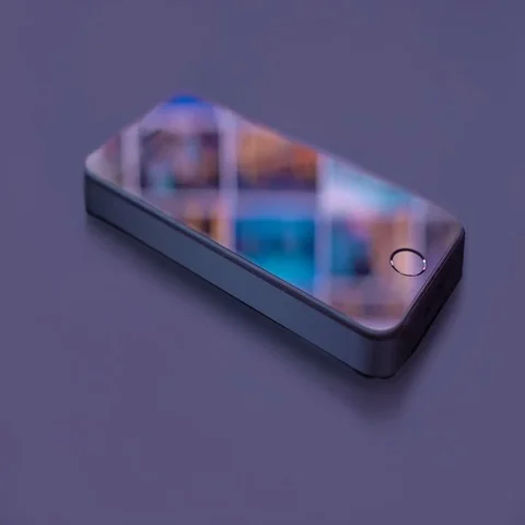 Smartphone with reflections on the background Stock Footage 69487286