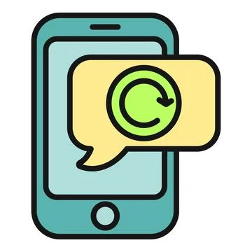 Smartphone refreshing data notification bubble communication Stock Illustration