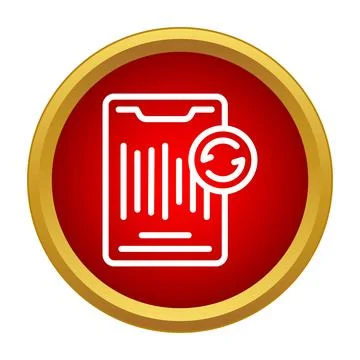 Smartphone refreshing data with synchronization update icon Stockillustratie