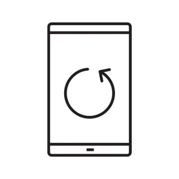 Smartphone reload button linear icon Stock Illustration