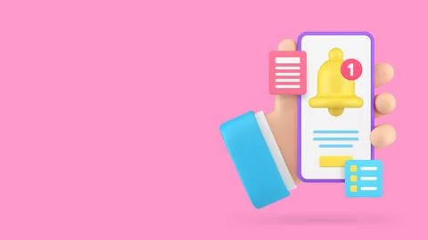 Smartphone reminder application notification banner copy space vector illus.. Illustrazione stock