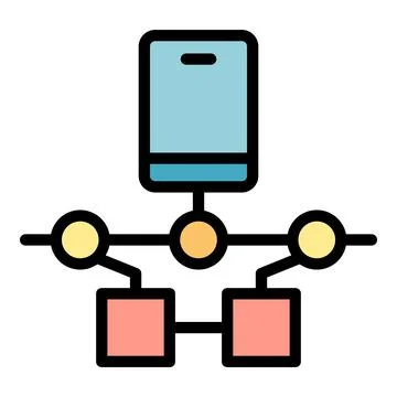Smartphone remote access icon color outline vector Stock Illustration