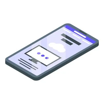Smartphone remote access icon, isometric style 库存插图