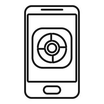 Smartphone remote control icon, outline style Illustrazione stock