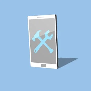 Smartphone with repair sign Stock Illustration