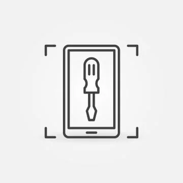 Smartphone Repair vector concept simple outline icon Stock Illustration