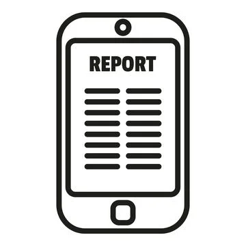 Smartphone report icon outline vector. Business document 库存插图