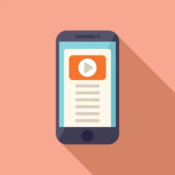 Smartphone reportage icon flat vector. Camera tv 库存插图