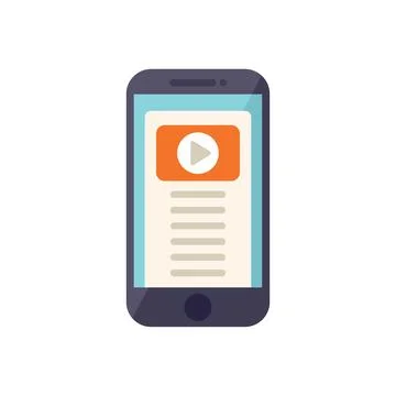 Smartphone reportage icon flat vector. Camera tv Illustrazione stock