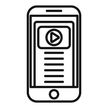 Smartphone reportage icon outline vector. Camera tv Stock Illustration
