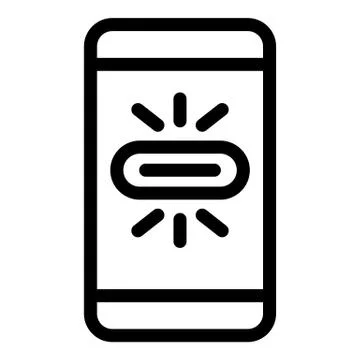 Smartphone request icon, outline style Stock Illustration