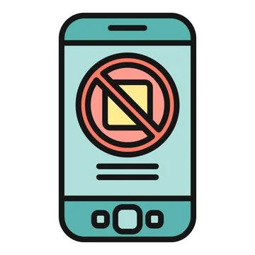 Smartphone restricting app or content access icon Illustrazione stock