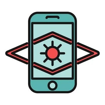 Smartphone with retinal scan icon for biometric security Stock Illustration
