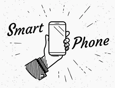 Smartphone retro illustration Stock Illustration