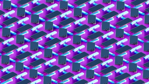 Smartphone Retro Seamless Pattern 01 4K Stock Footage 311931879