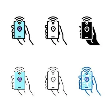 Smartphone with rfid nfc technology color clean icon vector Stock Illustration