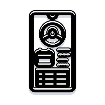 Smartphone with ride sharing application and driver interface Illustration