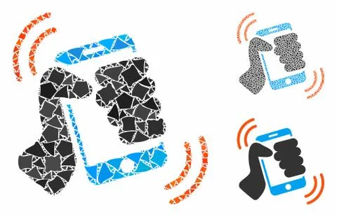 Smartphone ring Composition Icon of Bumpy Parts Stock Illustration