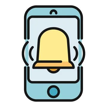 Smartphone with ringing bell notification icon Stock Illustration
