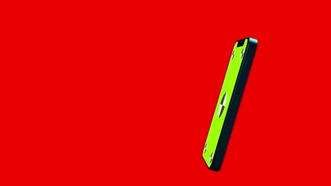 The smartphone rotates around an axis. no background with green screen for tr Stock Footage 145316108