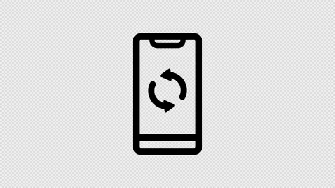 Smartphone with Rotating arrow, Smartphone processing icon. Video stock 242340778