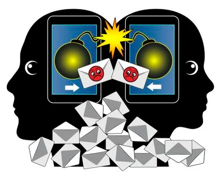 Smartphone ruins Relationship Stock Illustration