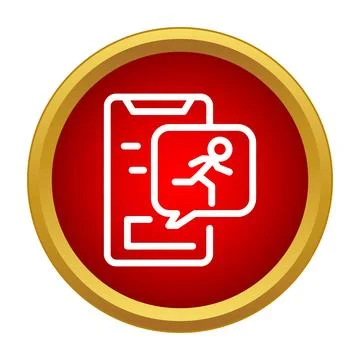 Smartphone with running app notification icon Stock Illustration